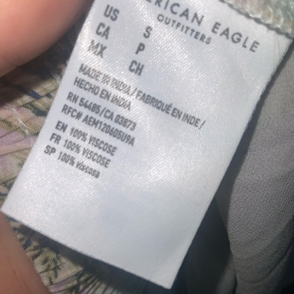 American Eagle Outfitters Pastel Palm Print High Waist Shorts Pockets Small - Picture 6 of 7